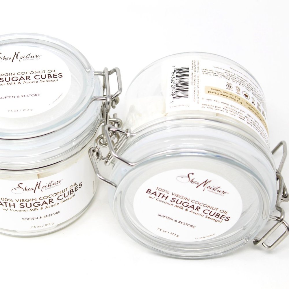3pk- Shea Moisture 100% Virgin Coconut Oil Bath Sugar Cubes Coconut Milk Acacia - Picture 5 of 13